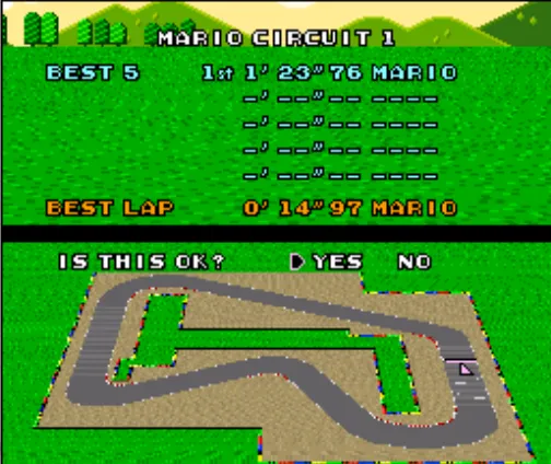 Mario Kart Time Trial Data (New Save)